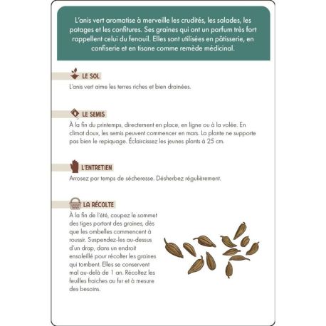 COFFRET CARTES PLANTES AROMATIQUES - 36 CARTES + 8 ETIQUETTES A PLANTER