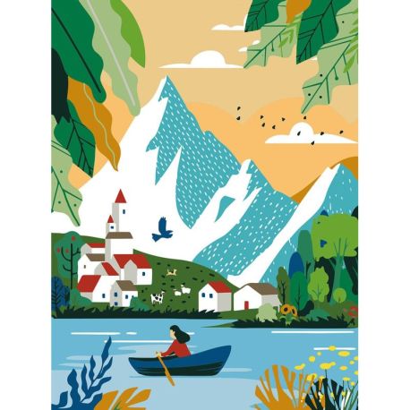 PEINTURE AU NUMERO 30 x 40 - EVASION ALPINE