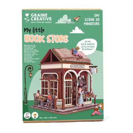 MAQUETTE VITRINE 3D BOIS BOOK STORE