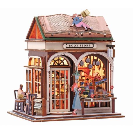 MAQUETTE VITRINE 3D BOIS BOOK STORE
