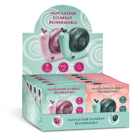 DISPLAY 10 VENTILATEURS ESCARGOTS RECHARGEABLES (2 MODELES / 5 EX)