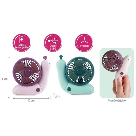 DISPLAY 10 VENTILATEURS ESCARGOTS RECHARGEABLES (2 MODELES / 5 EX)