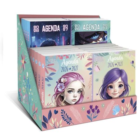 DISPLAY 20 AGENDAS SCOLAIRES 2026-2027 (4 MODELES / 5 EX)