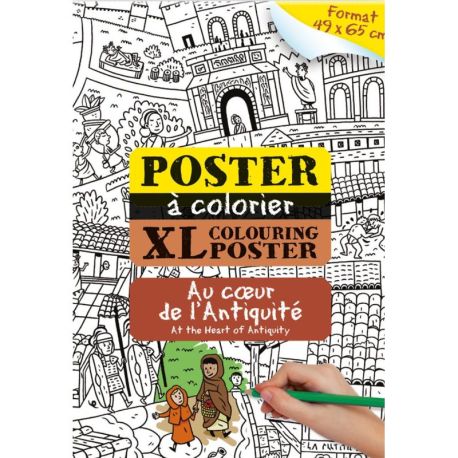 AU COEUR DE L'ANTIQUITE POSTER COLORIAGE 49X65 CM