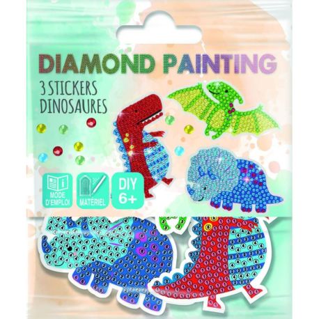STICKERS X 3 DINOSAURES DIAMOND PAINTING