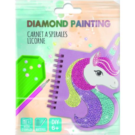 CARNET A SPIRALES LICORNE DIAMOND PAINTING