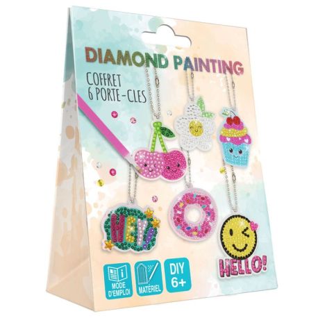 COFFRET 6 PORTE-CLES DIAMOND PAINTING