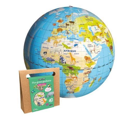 PLANETE ANIMAUX- MON GLOBE GONFLABLE 40 CM