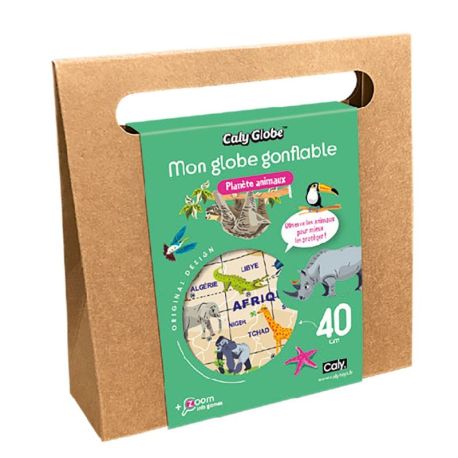 PLANETE ANIMAUX- MON GLOBE GONFLABLE 40 CM