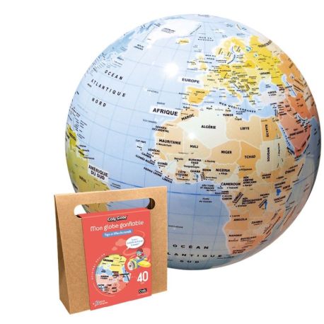 PAYS ET VILLES DU MONDE - MON GLOBE GONFLABLE 40 CM