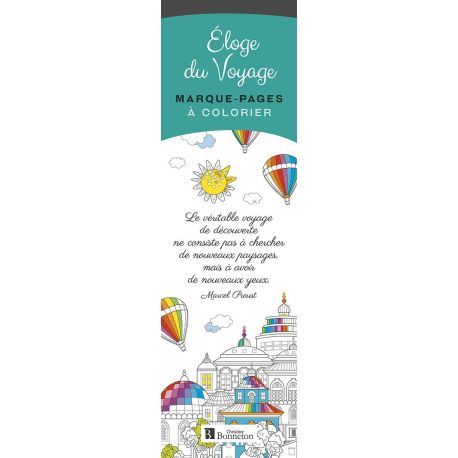 ELOGE DU VOYAGE MARQUE-PAGES A COLORIER