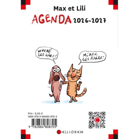 AGENDA SCOLAIRE 2026-2027 MAX ET LILI