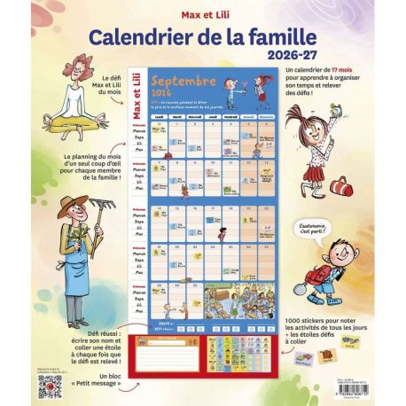 CALENDRIER DE LA FAMILLE 2026-2027 MAX ET LILI