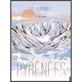 AFFICHE ILLUSTREE LE VIGNEMALE 30 X 40 CM