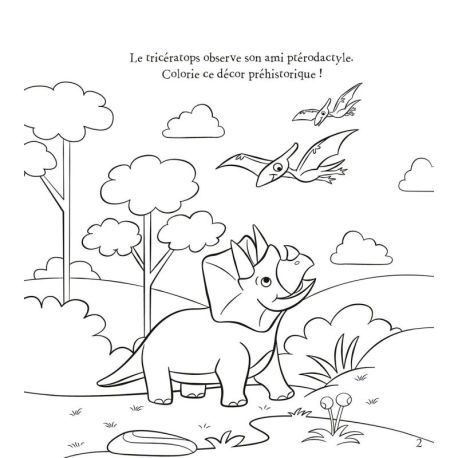 DÉCOUVRE LES DINOSAURES - BLOC COLORIAGE ET ACTIVITES + 5 CRAYONS AVEC GOMME