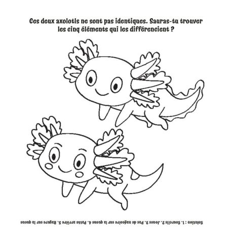 ADORABLES AXOLOTLS - BLOC COLORIAGE ET ACTIVITES + 5 CRAYONS AVEC GOMME