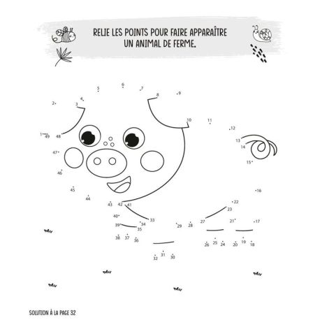 À LA FERME - BLOC COLORIAGE ET ACTIVITES + 5 CRAYONS AVEC GOMME