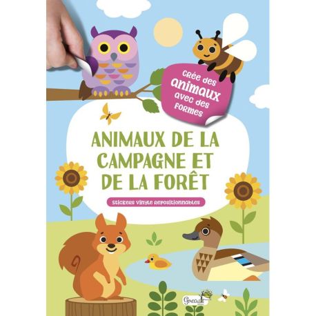 ANIMAUX DE LA CAMPAGNE ET DE LA FORÊT - STICKERS VINYLE REPOSITIONNABLES
