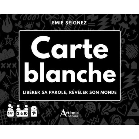 CARTE BLANCHE 350 CARTES + 8 BADGES ET REGLE DU
