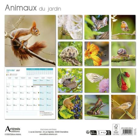 CALENDRIER ANIMAUX DU JARDIN 2027