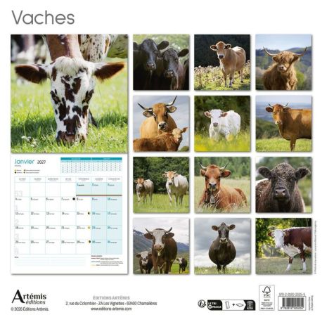 CALENDRIER VACHES 2027