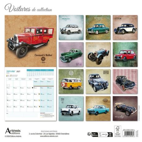 CALENDRIER VOITURES DE COLLECTION 2027