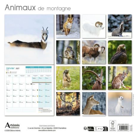 CALENDRIER ANIMAUX DE MONTAGNE 2027