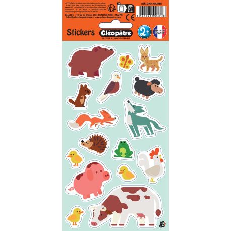 PACK 24 EX MAXI GOMMETTES ANIMAUX DE LA MONTAGNE ET DE LA CAMPAGNE