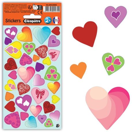 PACK 24 EX GOMMETTES COEUR SANS EMBALLAGE