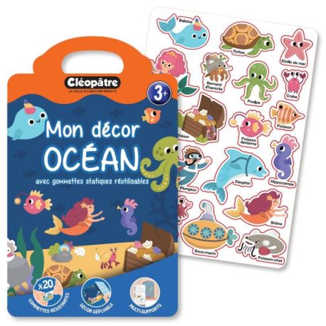 PACK 6 EX MON DÉCOR OCÉAN ET MES 20 GOMMETTES REPOSITIONNABLES