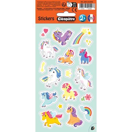 PACK 24 EX GOMMETTES LICORNES SANS EMBALLAGE