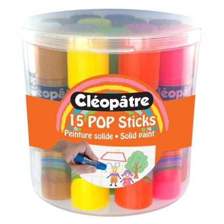 PACK 3 EX BOITE POP STICKS DE COULEUR - PEINTURE SOLIDE HYPOALLERGÉNIQUE