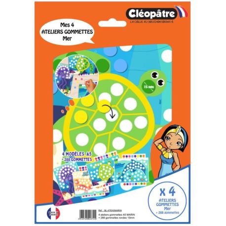 PACK 10 EX ATELIER GOMMETTES ANIMAUX MARINS - 4 PLANCHES+288 GOM