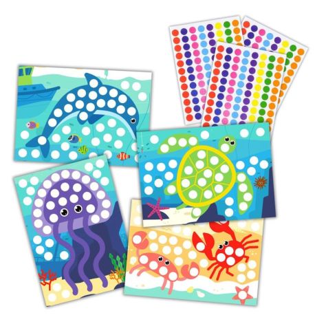 PACK 10 EX ATELIER GOMMETTES ANIMAUX MARINS - 4 PLANCHES+288 GOM