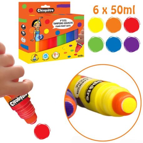 PACK 3 EX BOITE 6 P'TITS TAMPONS GOUACHE 50ML