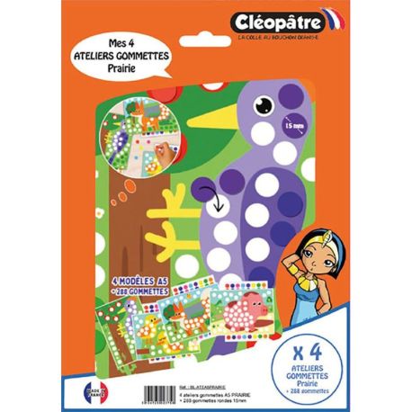 PACK 10 EX ATELIER GOMMETTES PRAIRIE 4 PLANCHES+288 GOMMETTES