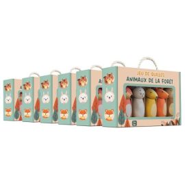 PACK 6 COFFRETS JEU DE QUILLES ANIMAUX DE LA FORET