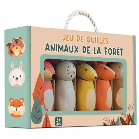 PACK 6 COFFRETS JEU DE QUILLES ANIMAUX DE LA FORET