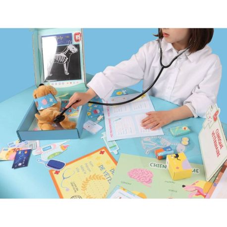 JE JOUE AU VÉTÉRINAIRE MON COFFRET METIER + DE 50 ACCESSOIRES