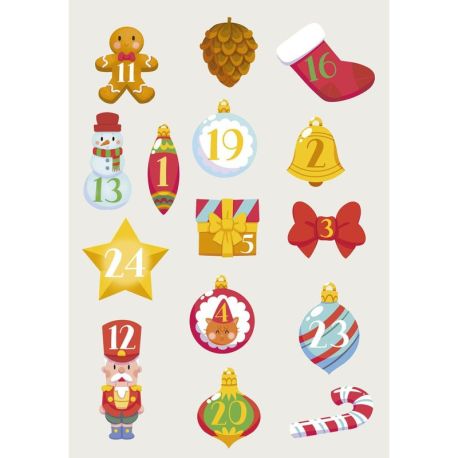 MON PREMIER CALENDRIER DE L'AVENT STICKERS ET COLORIAGES POUR ATTENDR