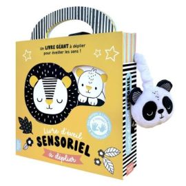LIVRE D'EVEIL SENSORIEL A DEPLIER NOIR ET BLANC