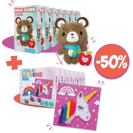 PACK PROMO -50% OURS A COUDRE ET STRING ART