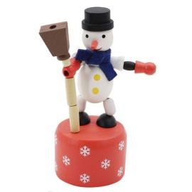 FIGURINE EN BOIS ARTICULEE - BONHOMME DE NEIGE