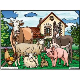 TABLEAU VELOURS - ANIMAUX DE LA FERME