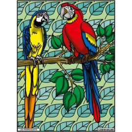 TABLEAU VELOURS - LES PERROQUETS