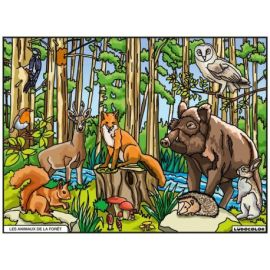 TABLEAU VELOURS - LES ANIMAUX DE LA FORET