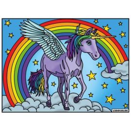 TABLEAU VELOURS - LA LICORNE ARC-EN-CIEL