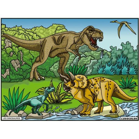 TABLEAU VELOURS - LES DINOSAURES