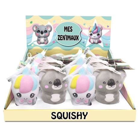 DISPLAY 12 ANTISTRESS KOALA ET LICORNE - MES ZEN'IMAUX SQUISHY