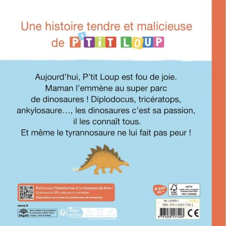 P'TIT LOUP ADORE LES DINOSAURES AVEC 1 POP-UP